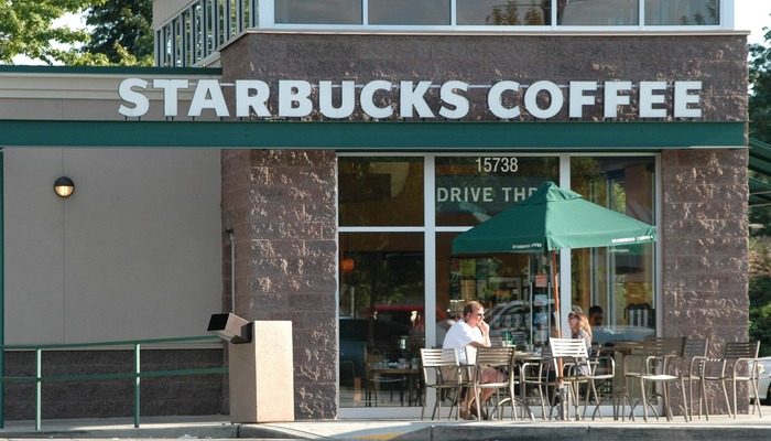 Exterior of a Starbucks in Redmond, Washington, USA